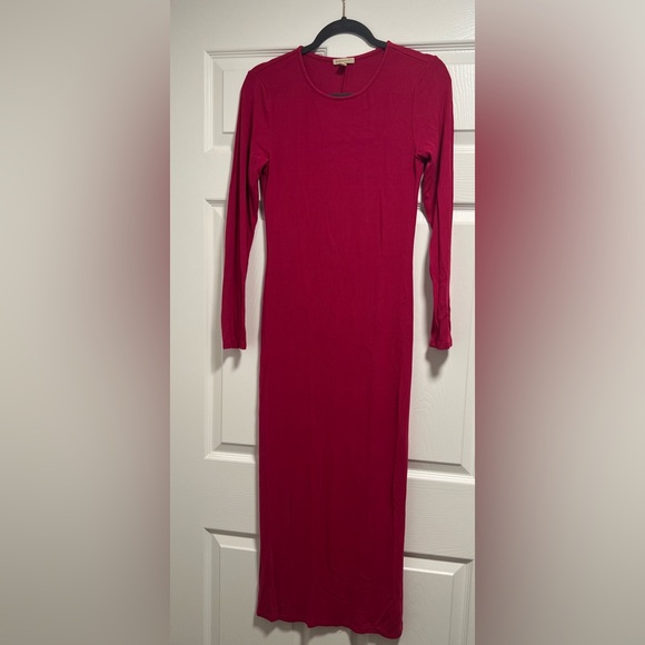 BORDEAUX LONG-SLEEVE MAXI DRESS - Picture 3 of 3
